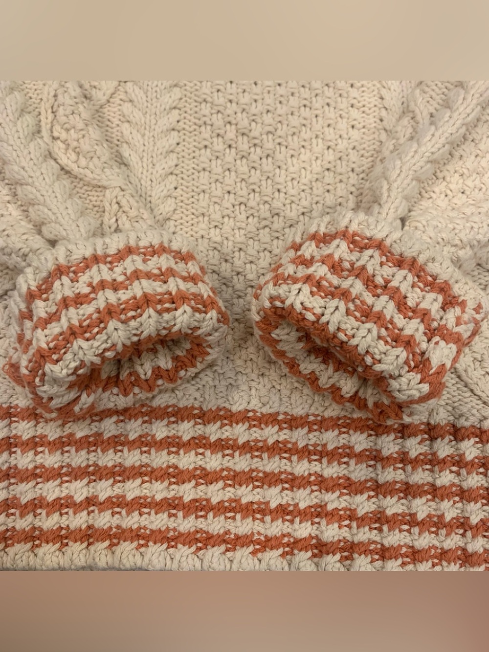 L.L.Bean Signature Cotton Fisherman Sweater Cable Knit size L Women’s - Picture 10 of 14